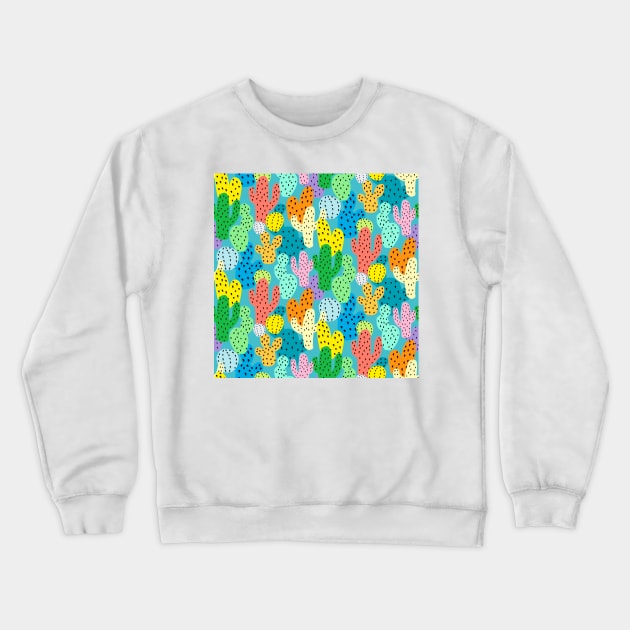 Rainbow Cactus Crewneck Sweatshirt by Salty Siren Studios